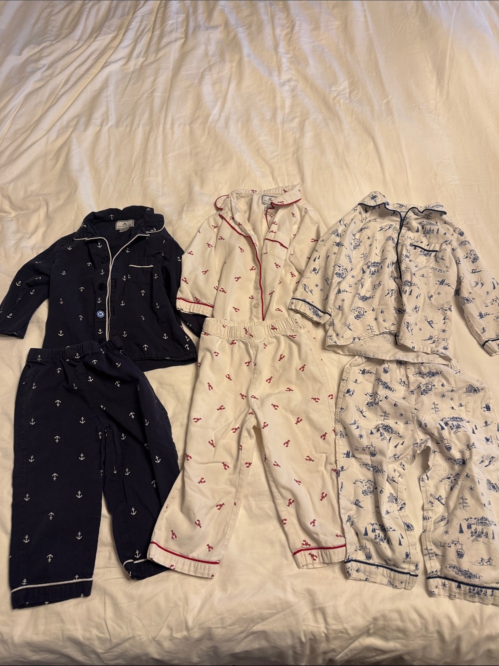 Bundle 3 Petite Plume Unisex Kids Pajama Sets